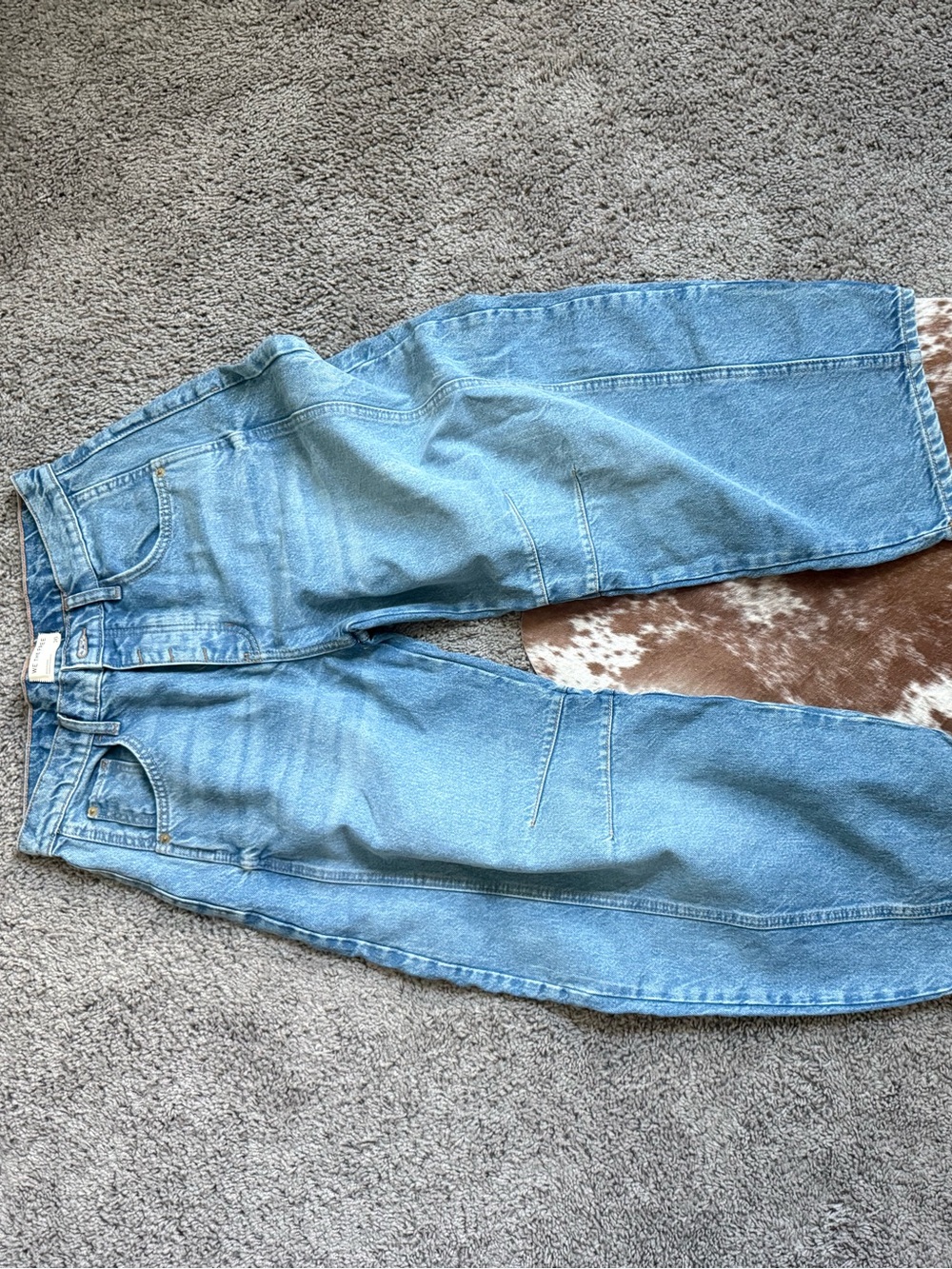 Free People Light Blue Boyfriend Jeans - Relaxed Wide Leg - Picture 3 of 4